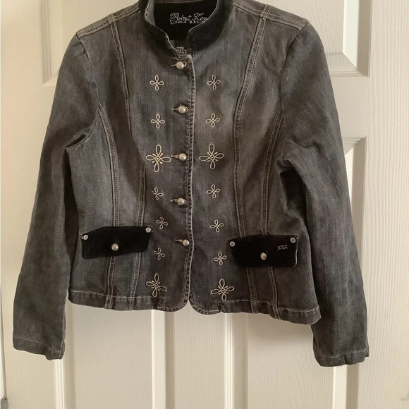 VINTAGE~NICOLE BENISTI~DENIM JACKET~ POINT LEVO~ SIZE M - Picture 7 of 7